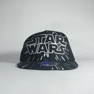 Disney Star Wars Kids Flat Black Galaxy Light Speed Snapback Cap New w/Tags